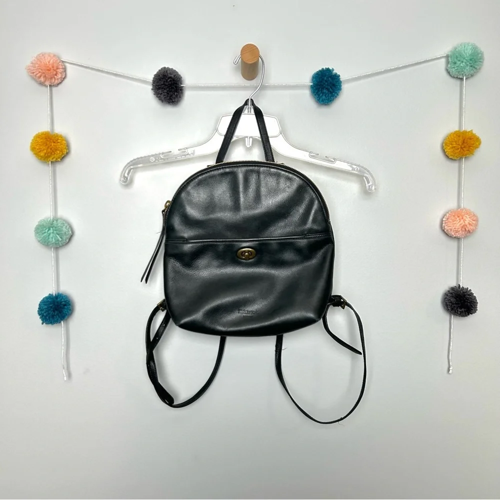 Margot New York Camille Black Leather Backpack